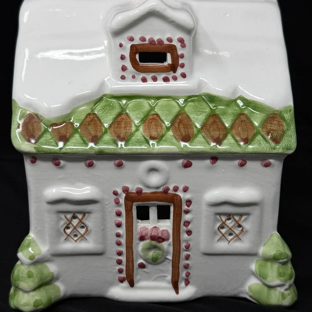 Disney Christmas Village Ceramic Cottage Hand Painted Spain Snow House Luminaria